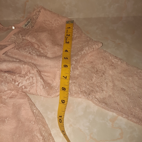 Charlotte Russe Lace Romper in Blush Pink - Picture 11 of 13